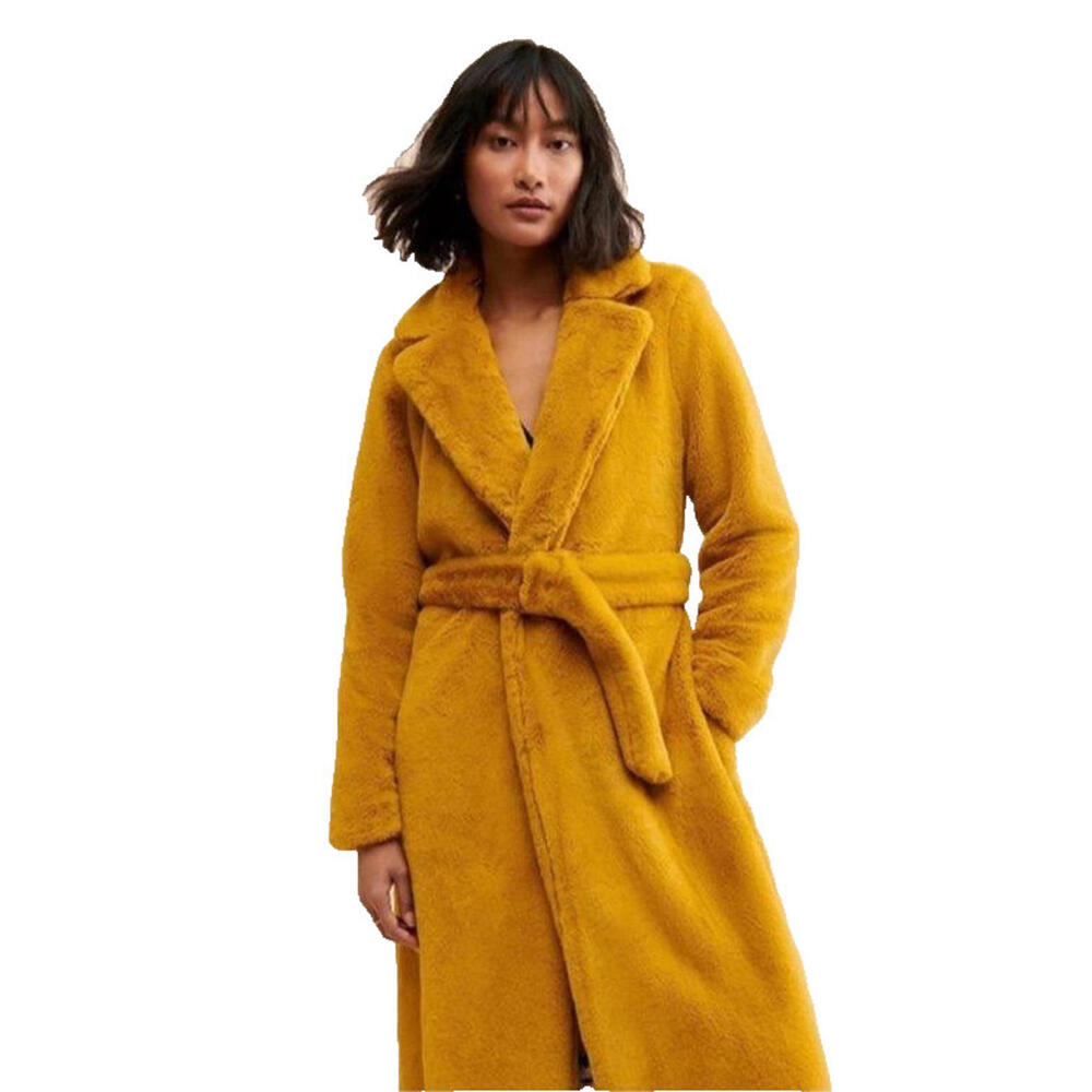 $295 Hutch Sunny Faux Fur Coat in mustard yellow. Very Soft Size SP #1222